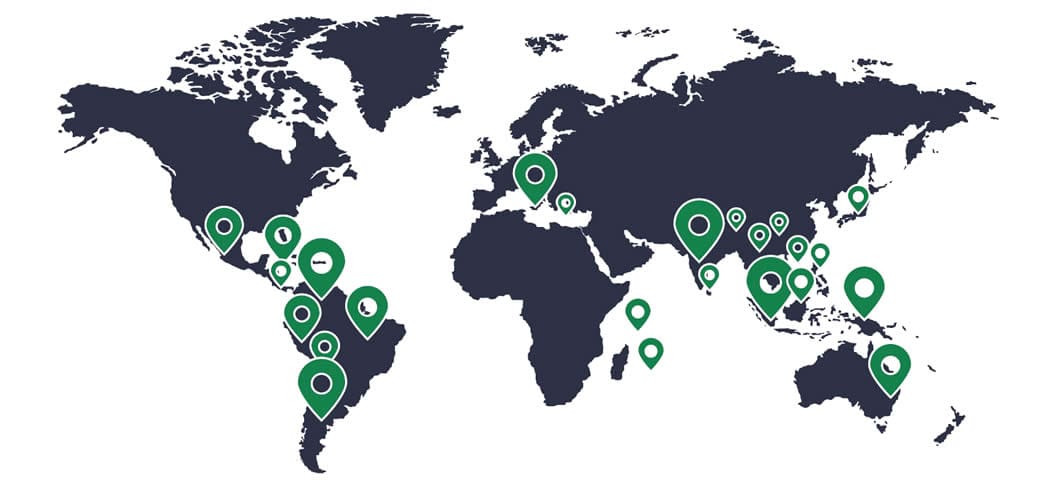 3E Accounting Worldwide Map