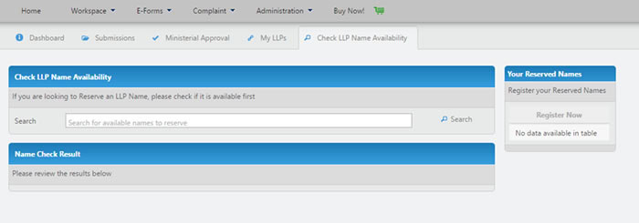 Check LLP Name Availability