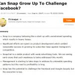 Can Snap Grow Up To Challenge Facebook?