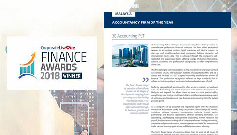 Award Winners Accountancy Firm of the Year 2018