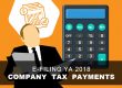 Requirements for Company Tax Payments for E-Filing in Malaysia’s Year of Assessment 2018